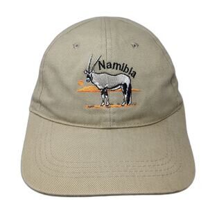 CAP Namibia Oryx Wildlife Embroidered Beige Baseball Cap One Size Slideback Hat